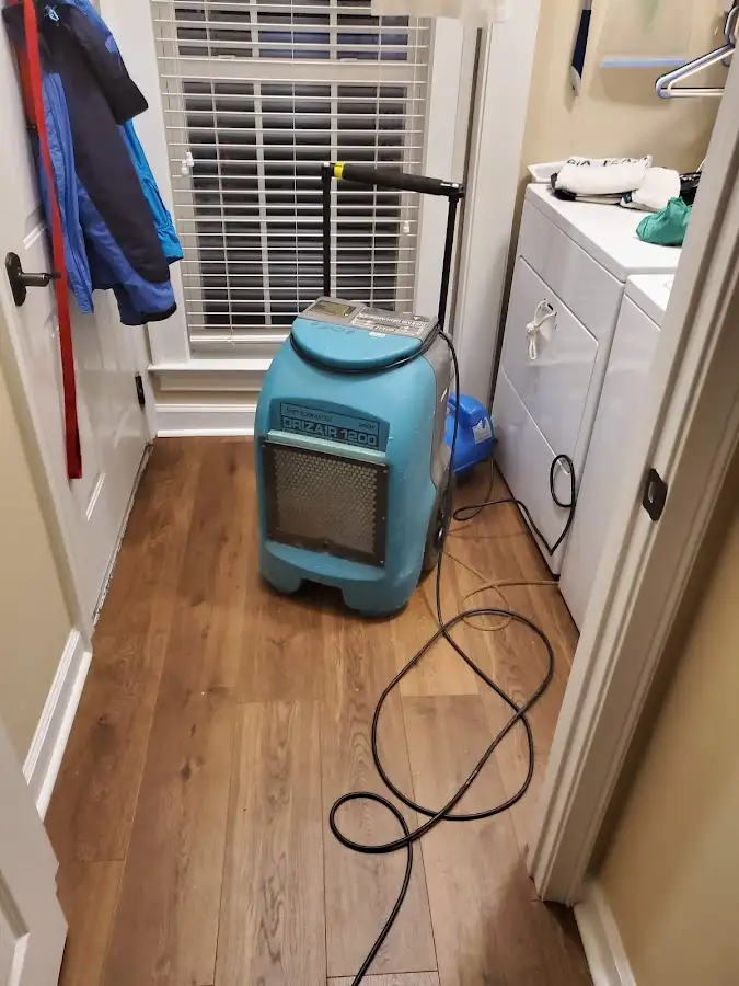 Commercial dehumidifier deployed for Flood Damage Cleanup in Huntington Beach